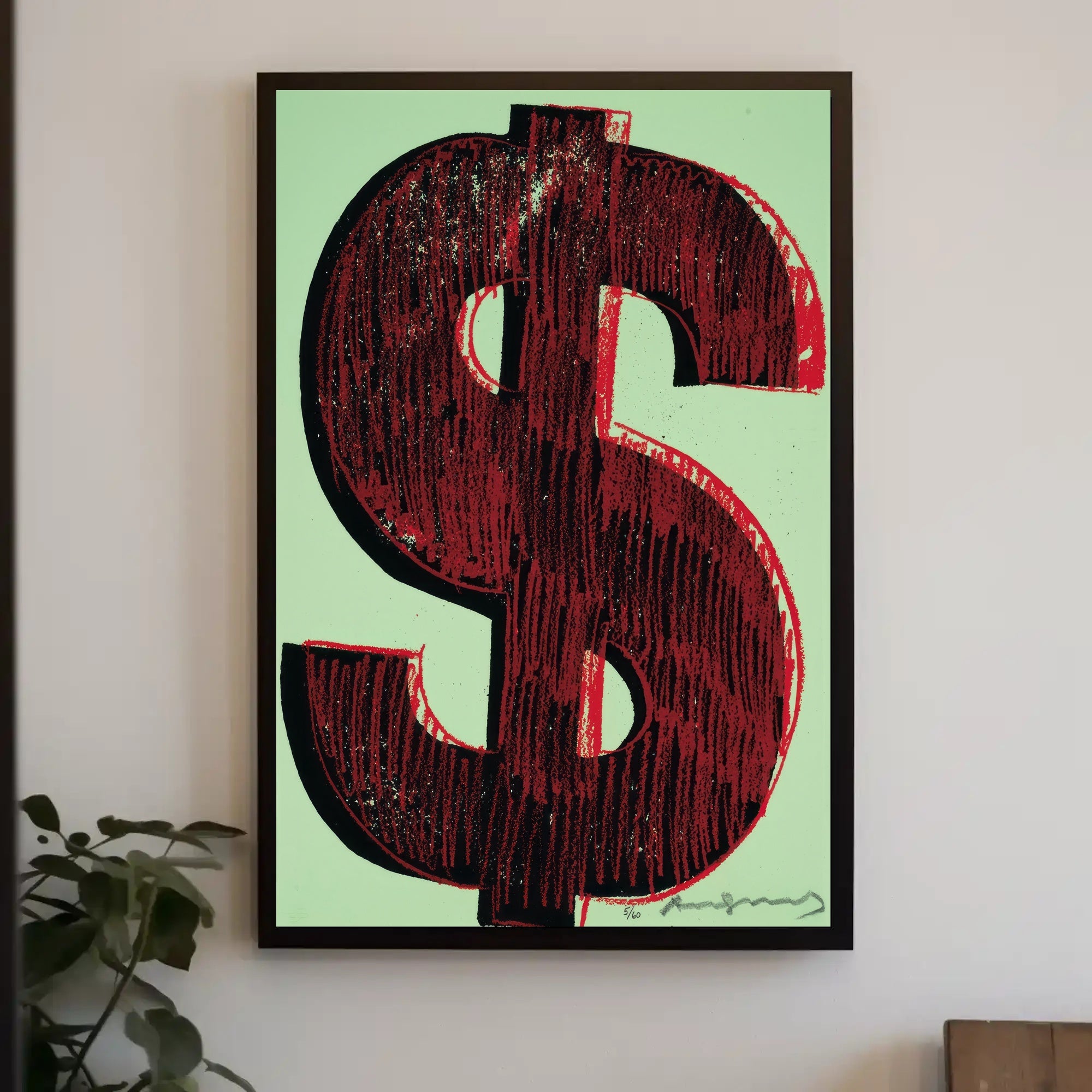 Dollar Sign Pop Art Poster Modern Graphic Print