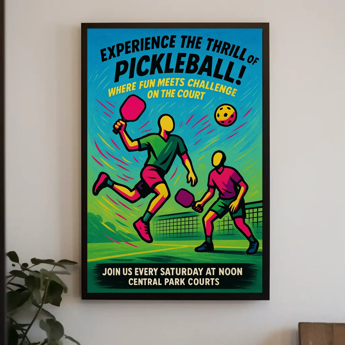 Pickleball Fun at Central Park Poster