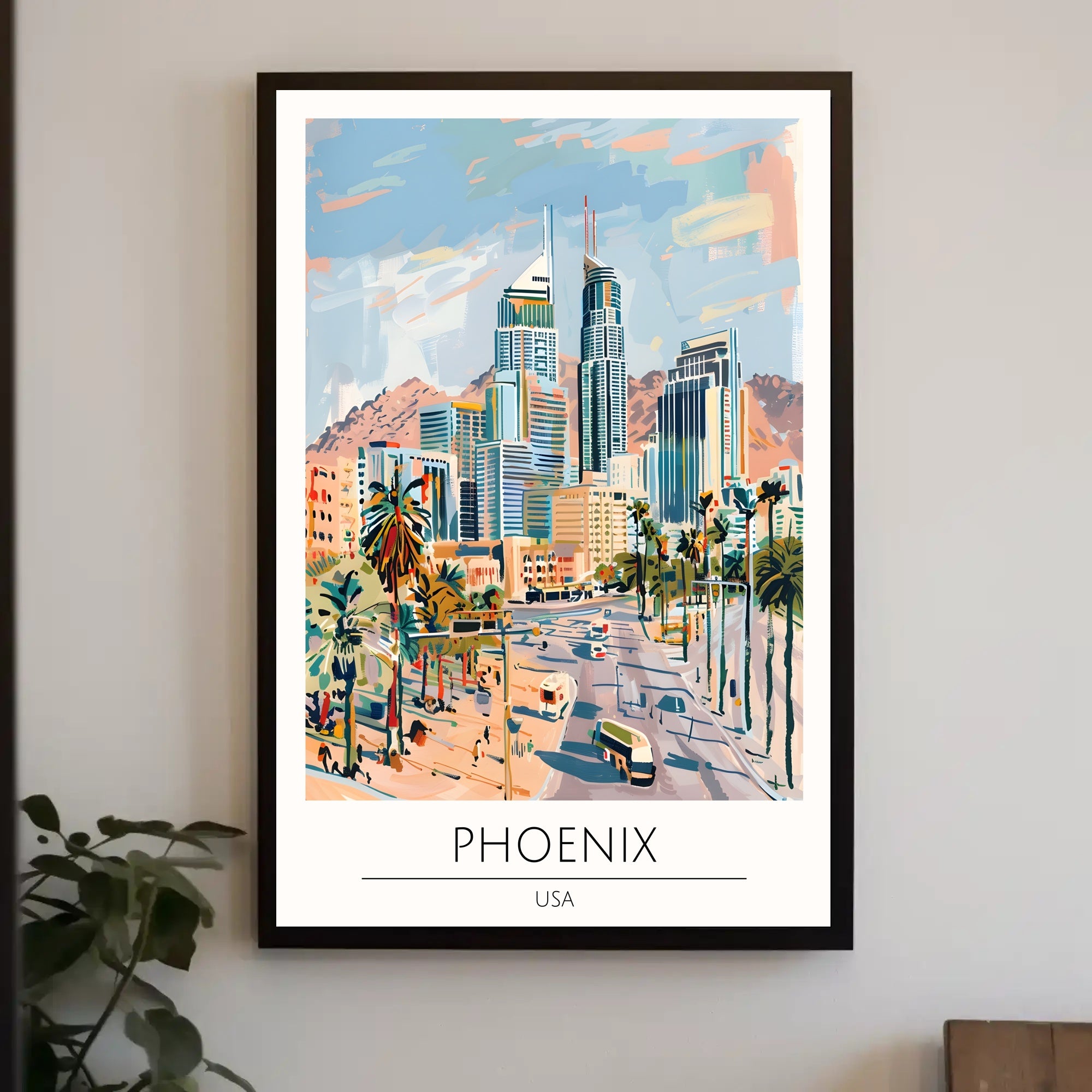 Phoenix Cityscape Poster PosterGoat