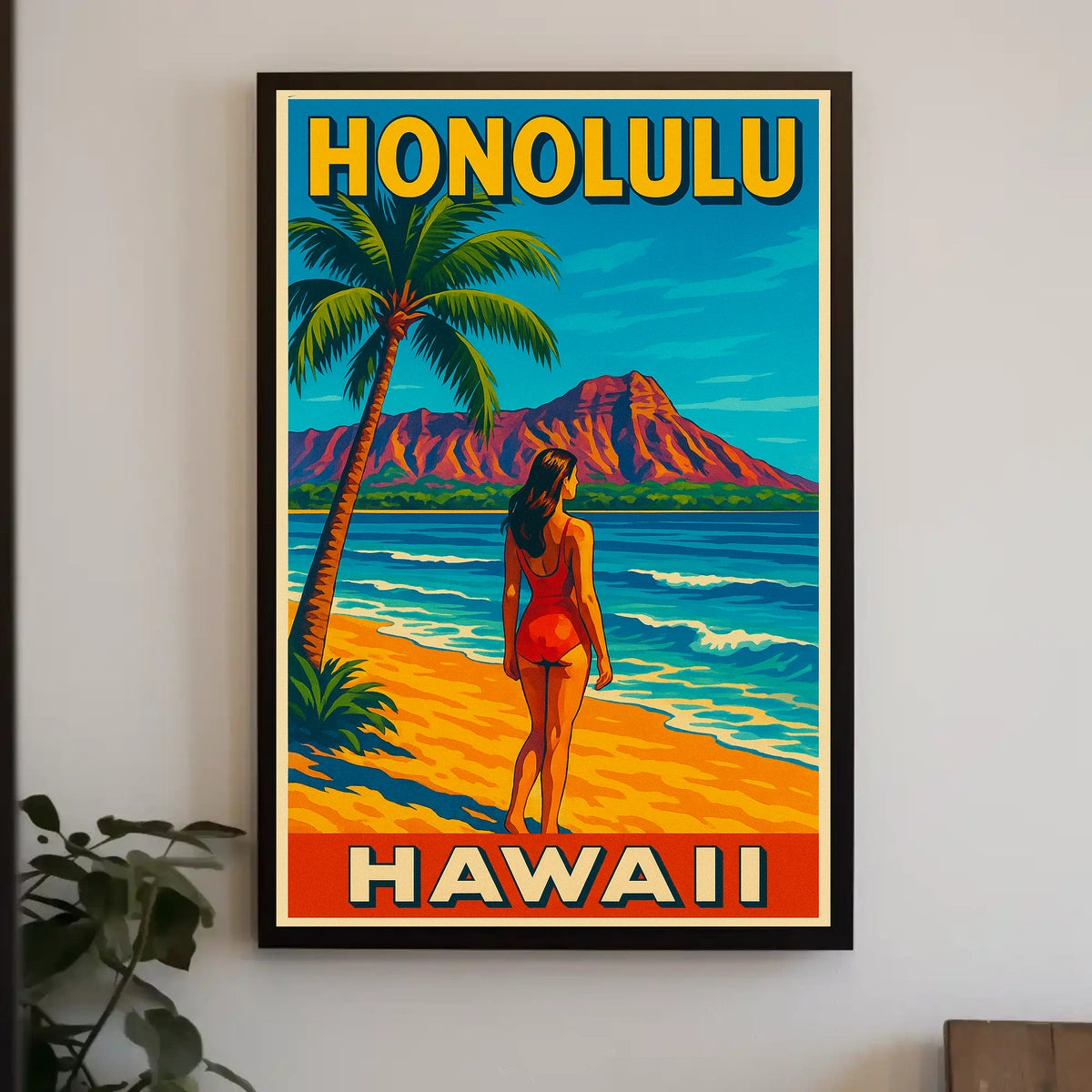 Honolulu Beach Escape Poster