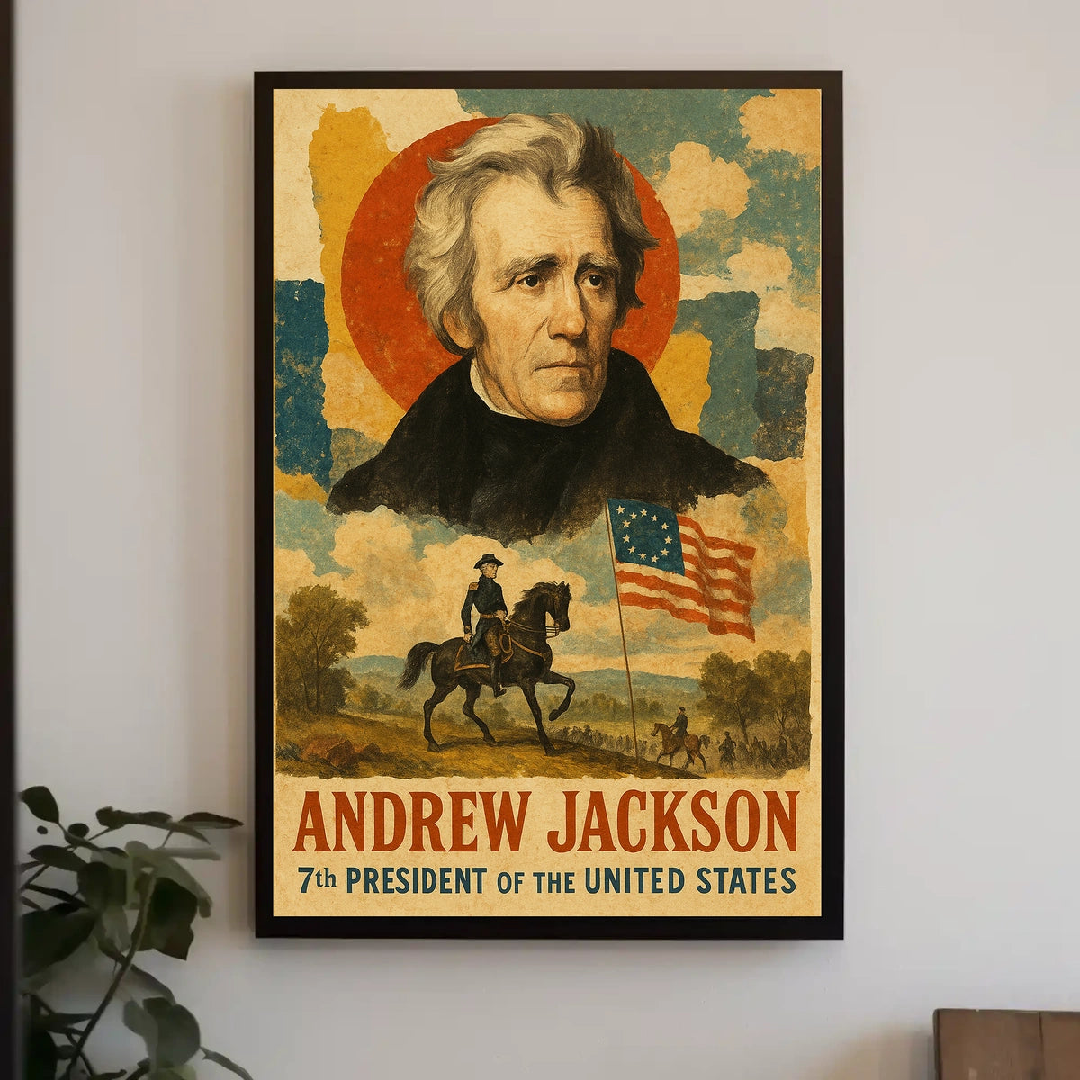 Andrew Jackson 7th President of the United States Layered Digital Collage Poster