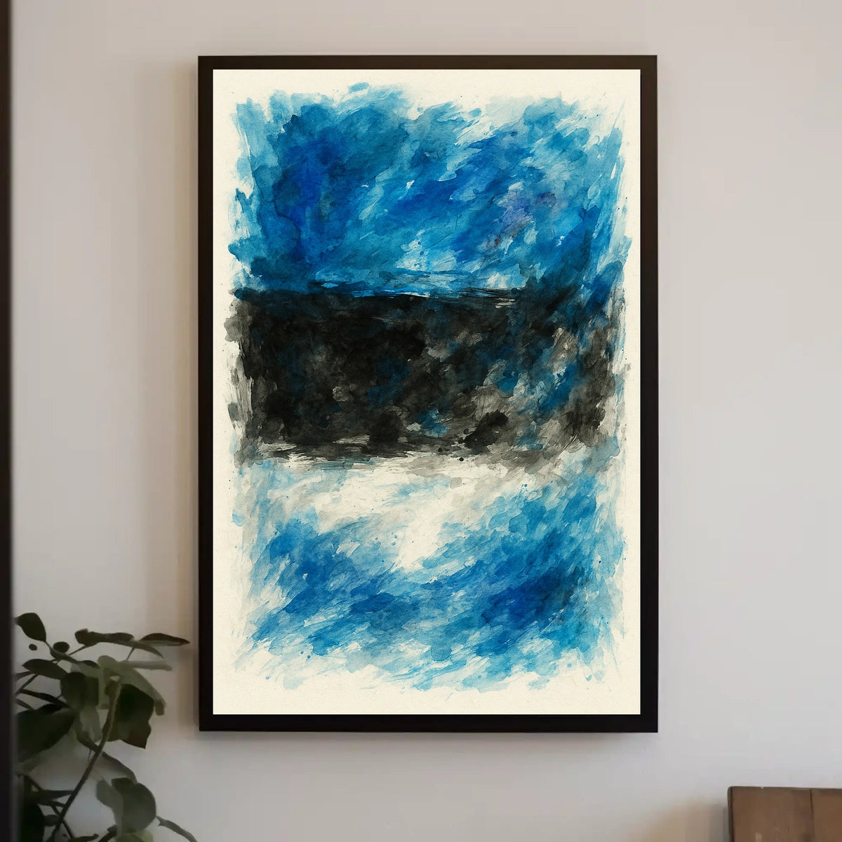 Abstract Blue And Black Composition Poster