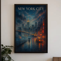 New York City Urban Nightscape Poster