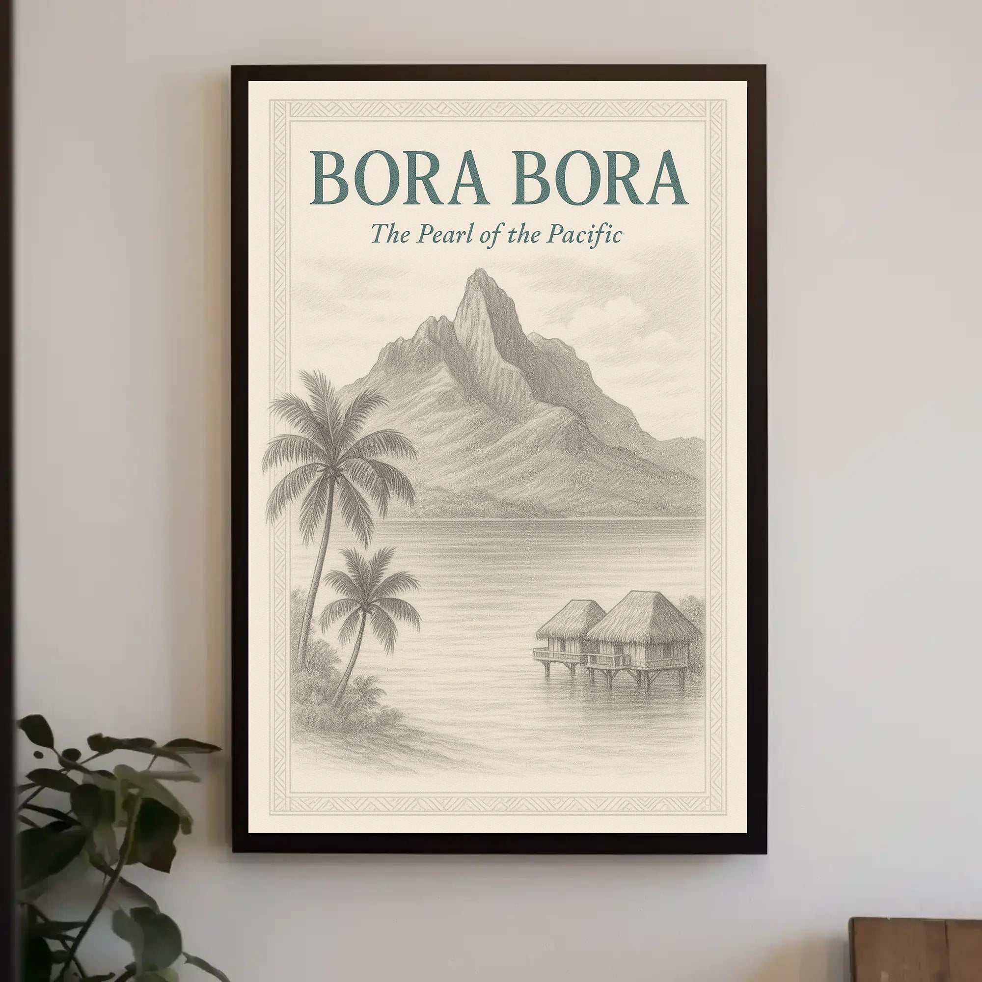 Bora Bora Vintage Travel Artwork Poster PosterGoat
