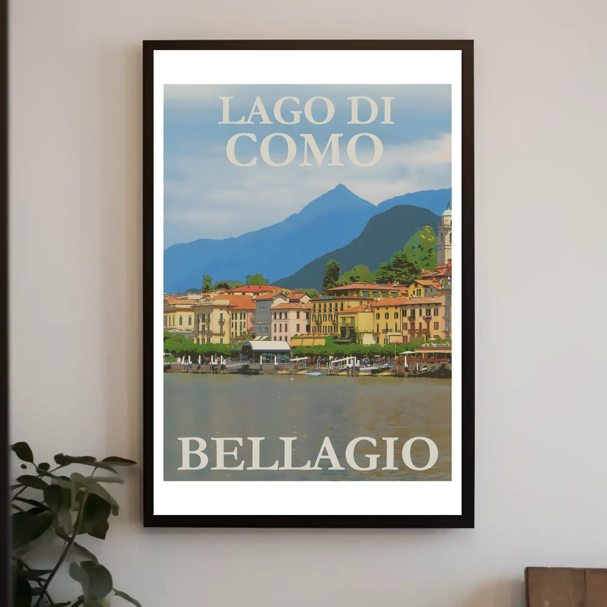 Scenic Bellagio Lake Como Italian Travel Poster