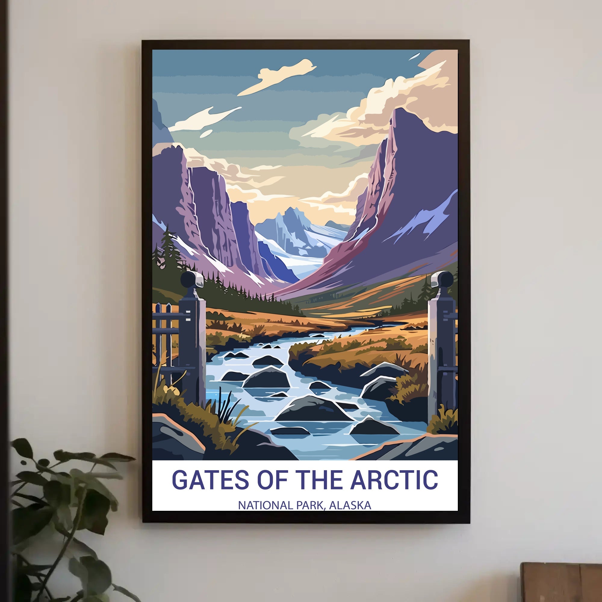 Vintage Scenic Landscape: Gates of Arctic National Park Poster