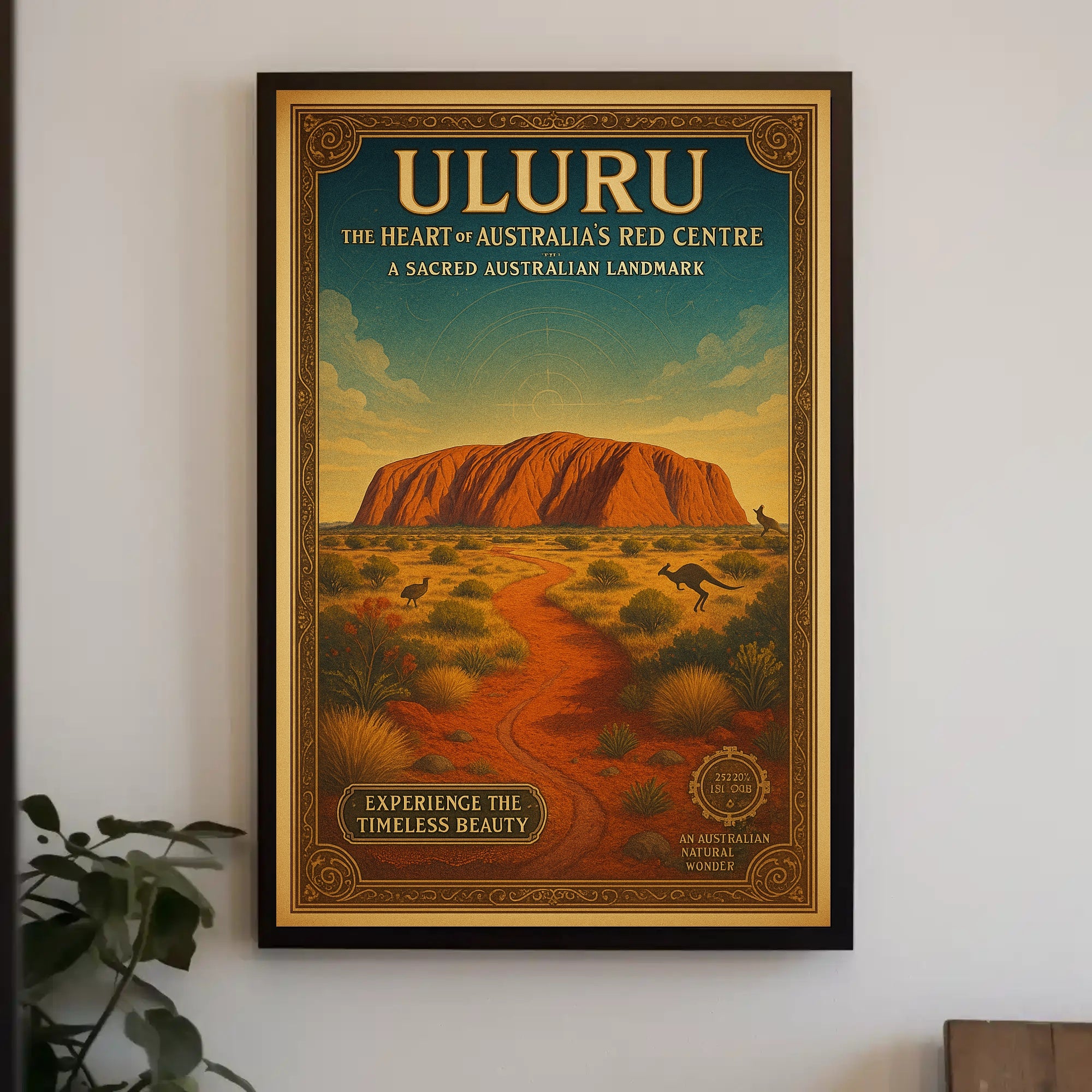 Uluru Vintage Travel Poster Wall Art Print