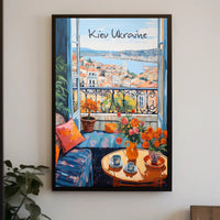 Scenic Balcony Overlooking Kiev Cityscape Poster