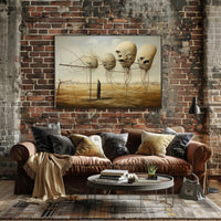 Surreal Landscape with Alien Forms Artistic Poster