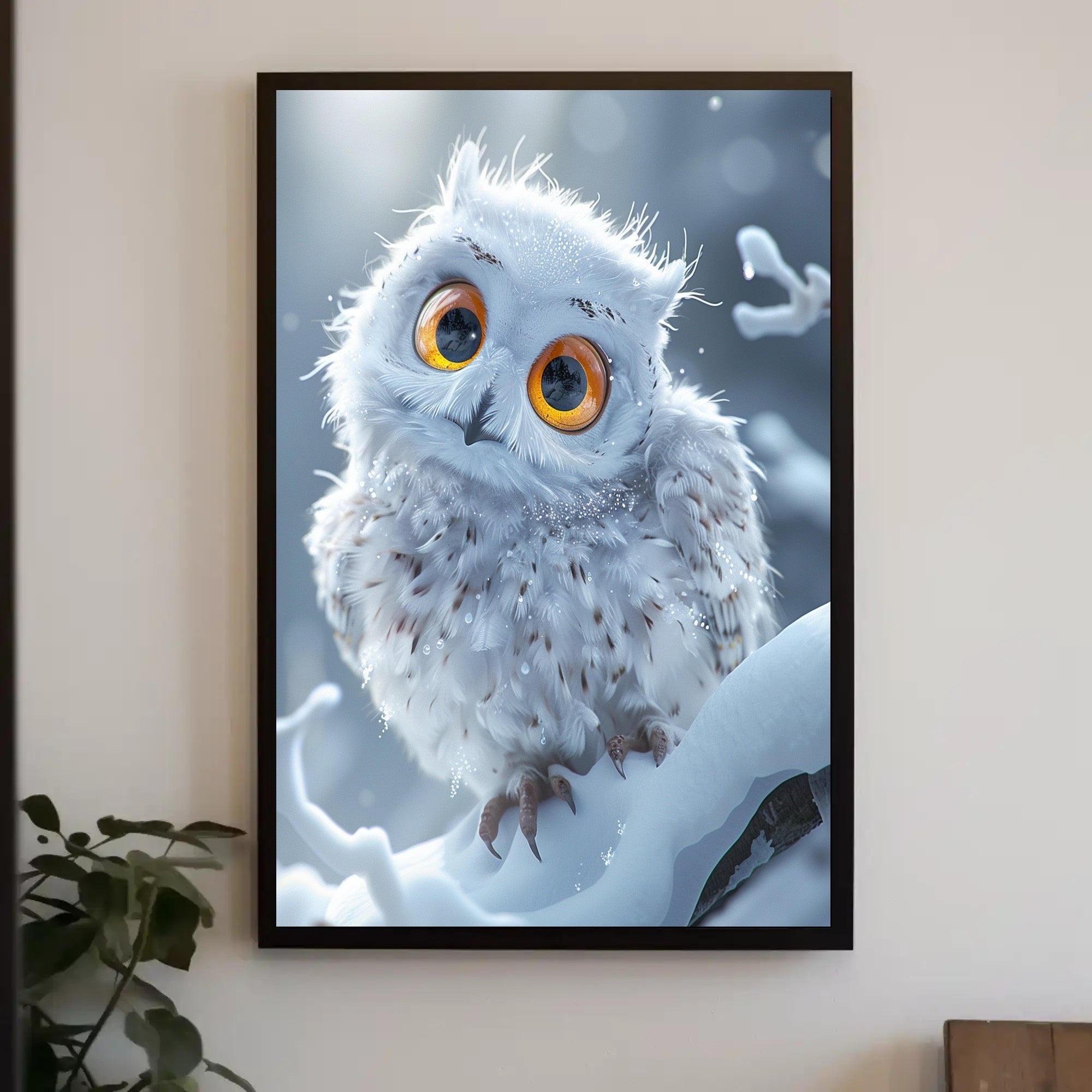 Enchanting Winter Owl Photorealistic Art Poster PosterGoat
