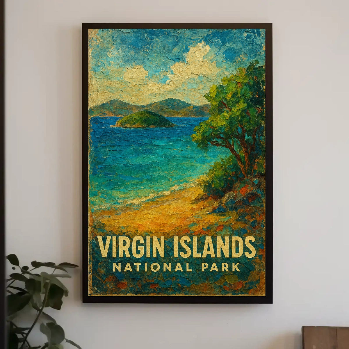 Virgin Islands National Park Scenic Caribbean Coastal Landscape Travel Adventure Poster