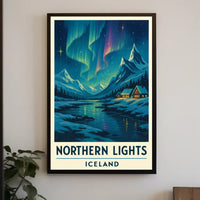 Northern Lights Over Iceland Winter Travel Poster PosterGoat