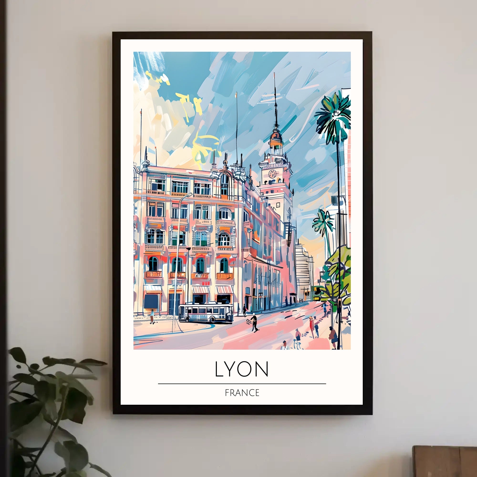 Vibrant Lyon Illustration Poster PosterGoat