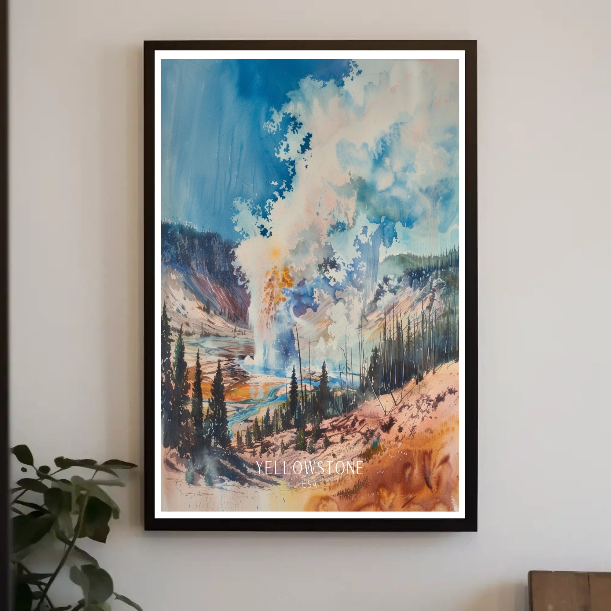 Yellowstone Scenic Poster Print Vintage Travel Art