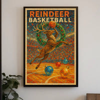 Reindeer Basketball Poster