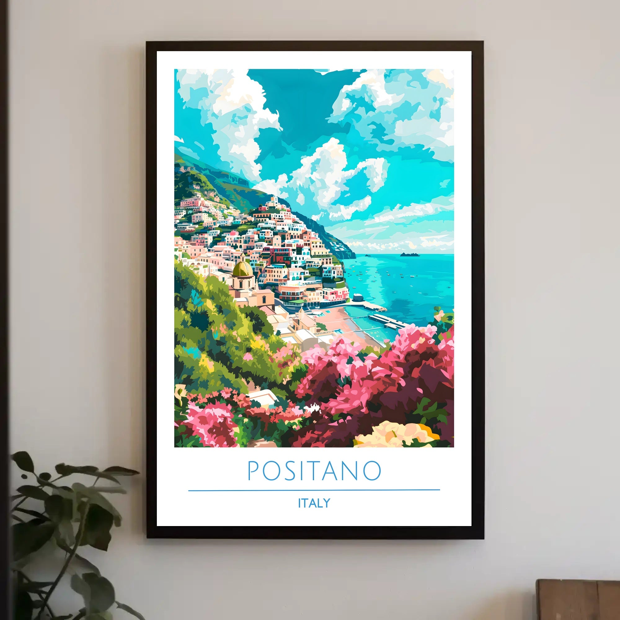 Scenic View of Positano Poster
