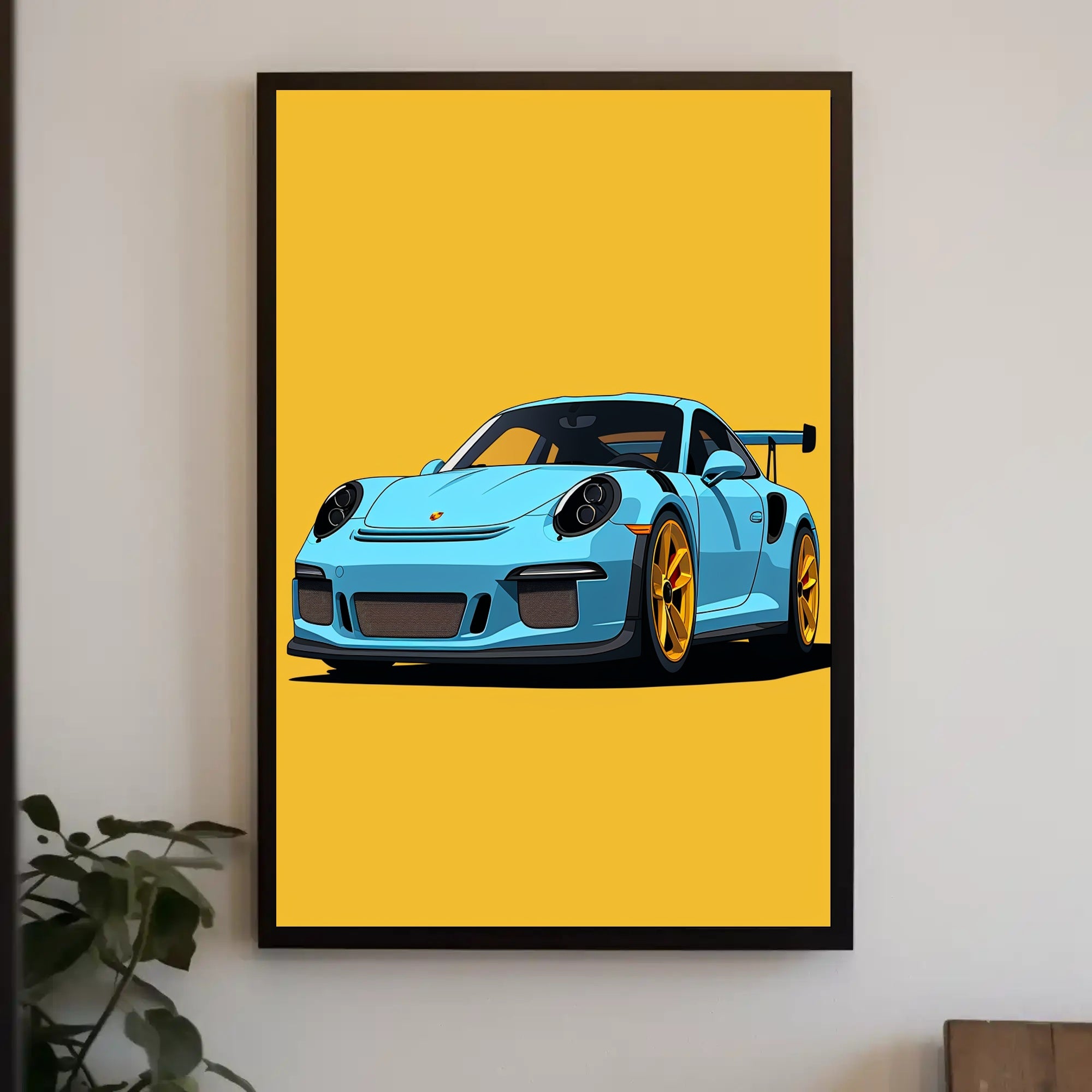 Sleek Sports Car Illustration Poster PosterGoat