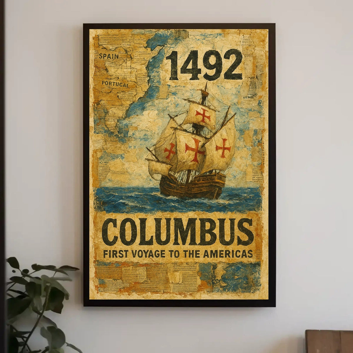 Columbus First Voyage to the Americas Poster