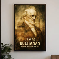 James Buchanan 15th President of the United States Double Exposure Poster