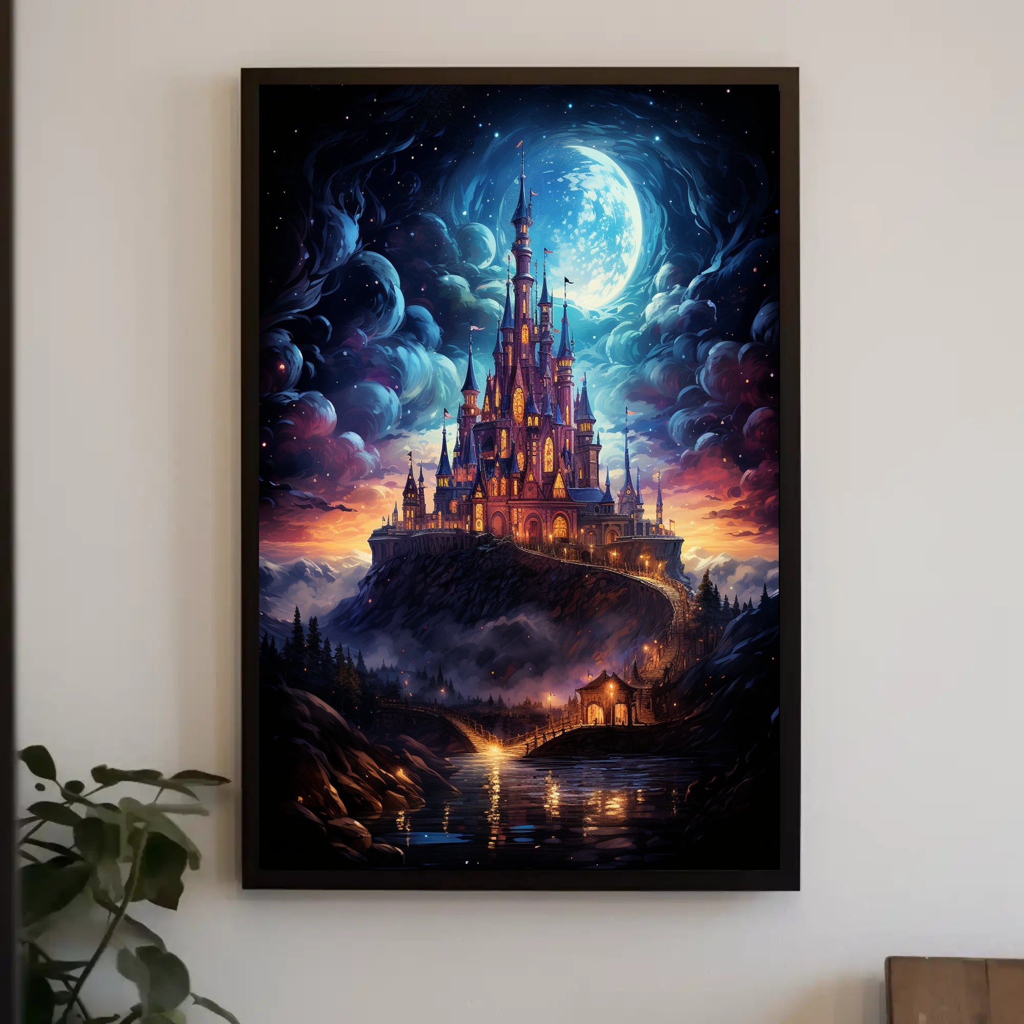 Enchanted Moonlit Castle Poster