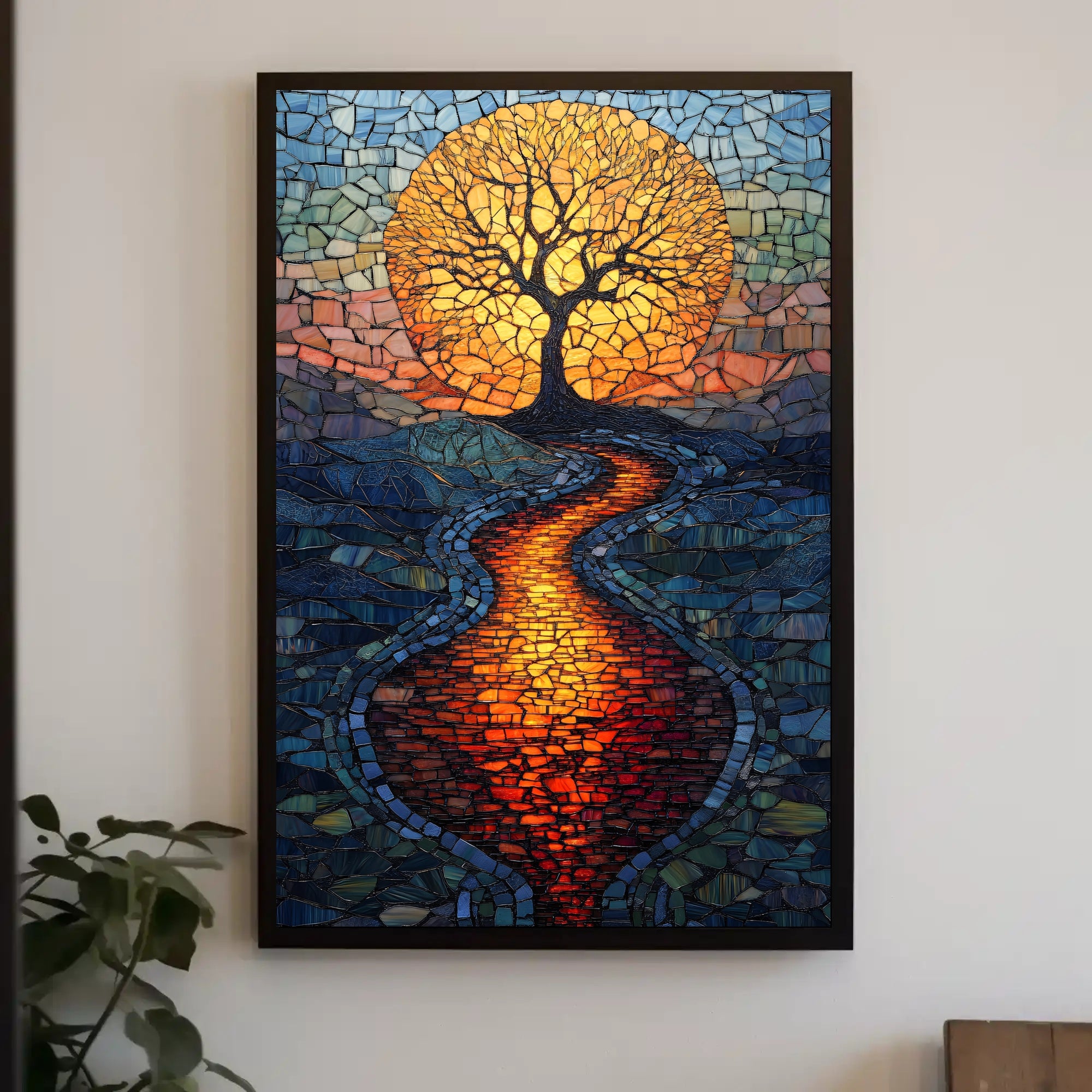 Mosaic Tree of Serenity Art in Artistic Poster