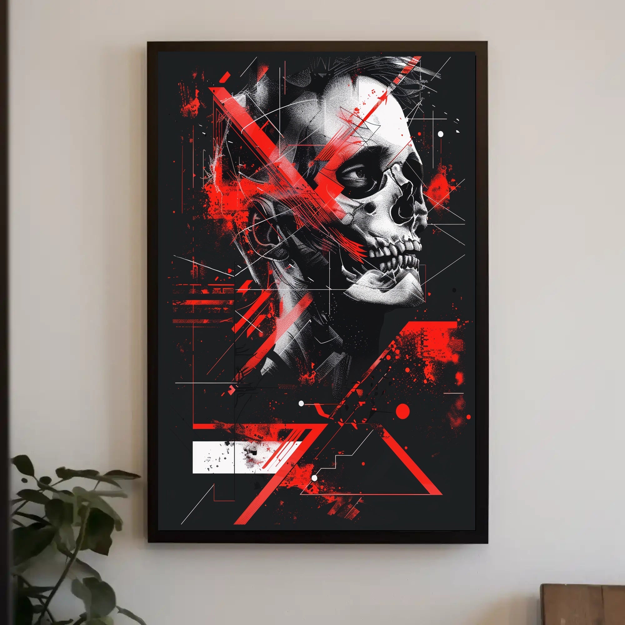 Skull Artistry: Edgy Abstract Design Futuristic Sci-Fi Poster PosterGoat