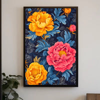 Vivid Floral Elegance Art Print - Abstract or Artistic Poster