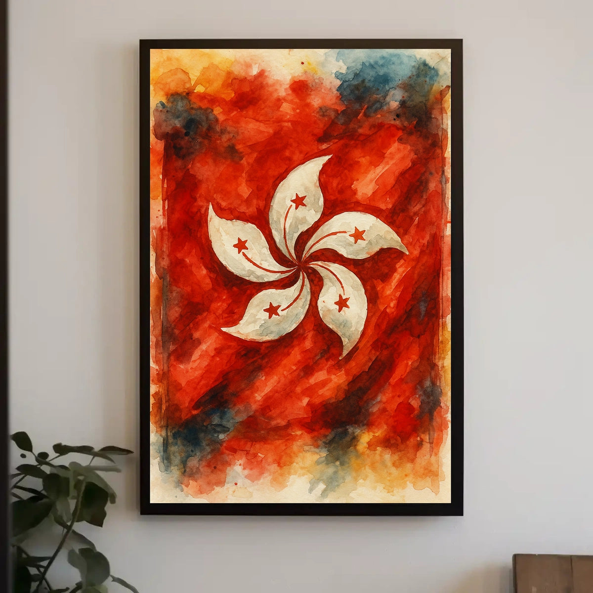 Artistic Interpretation of the Hong Kong Flag Poster