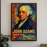 John Adams 2nd President of the United States Glitch Hop Art Poster