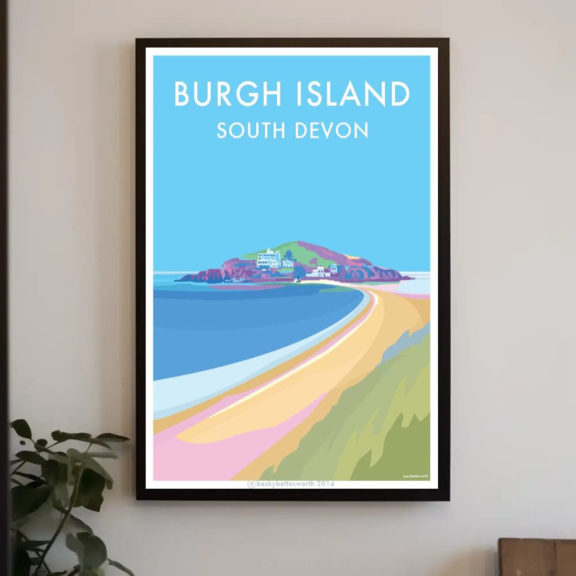 Burgh Island Vibrant Coastal Scene Travel Poster PosterGoat