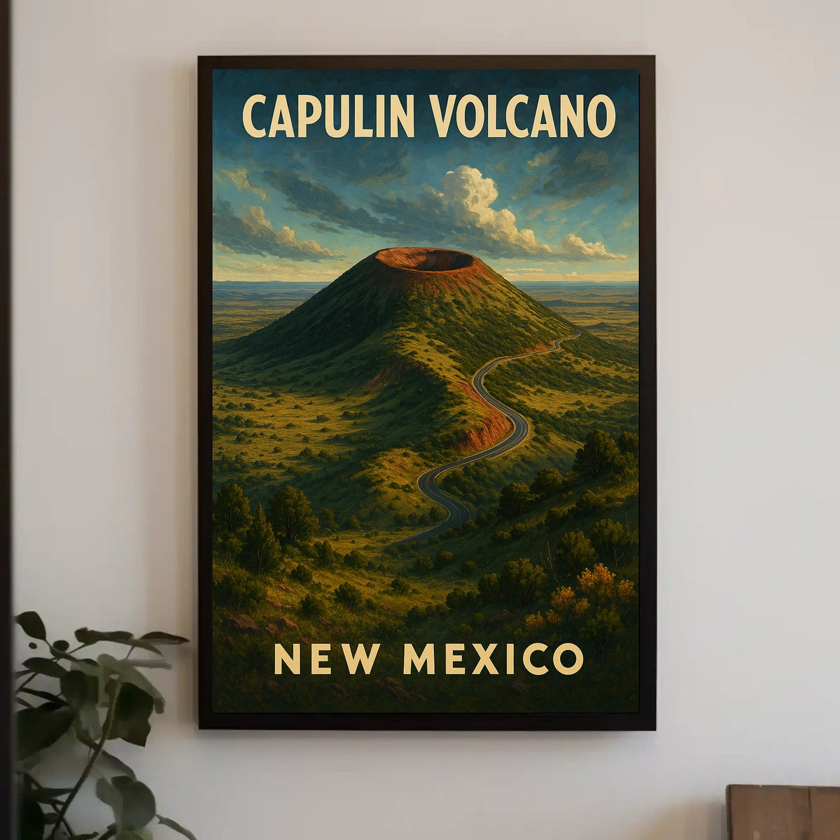 Capulin Volcano Vintage Travel Wanderlust Poster