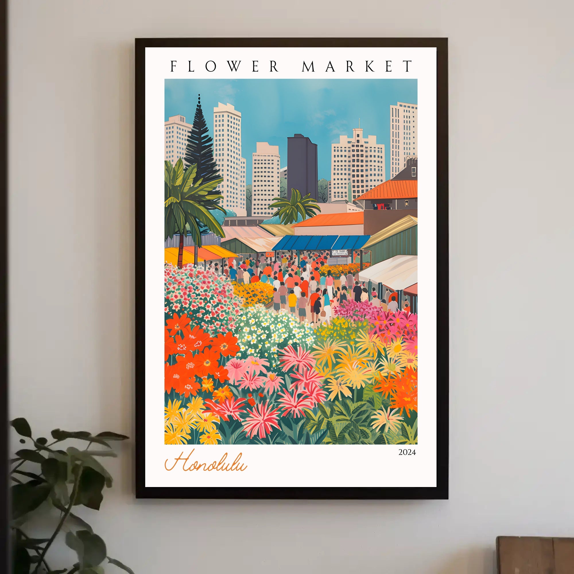 Vibrant Flower Market in Honolulu Poster PosterGoat