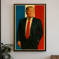 Presidential Portrait in Red, White, and Blue Poster PosterGoat