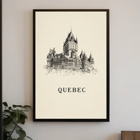 Quebec Architectural Illustration Poster