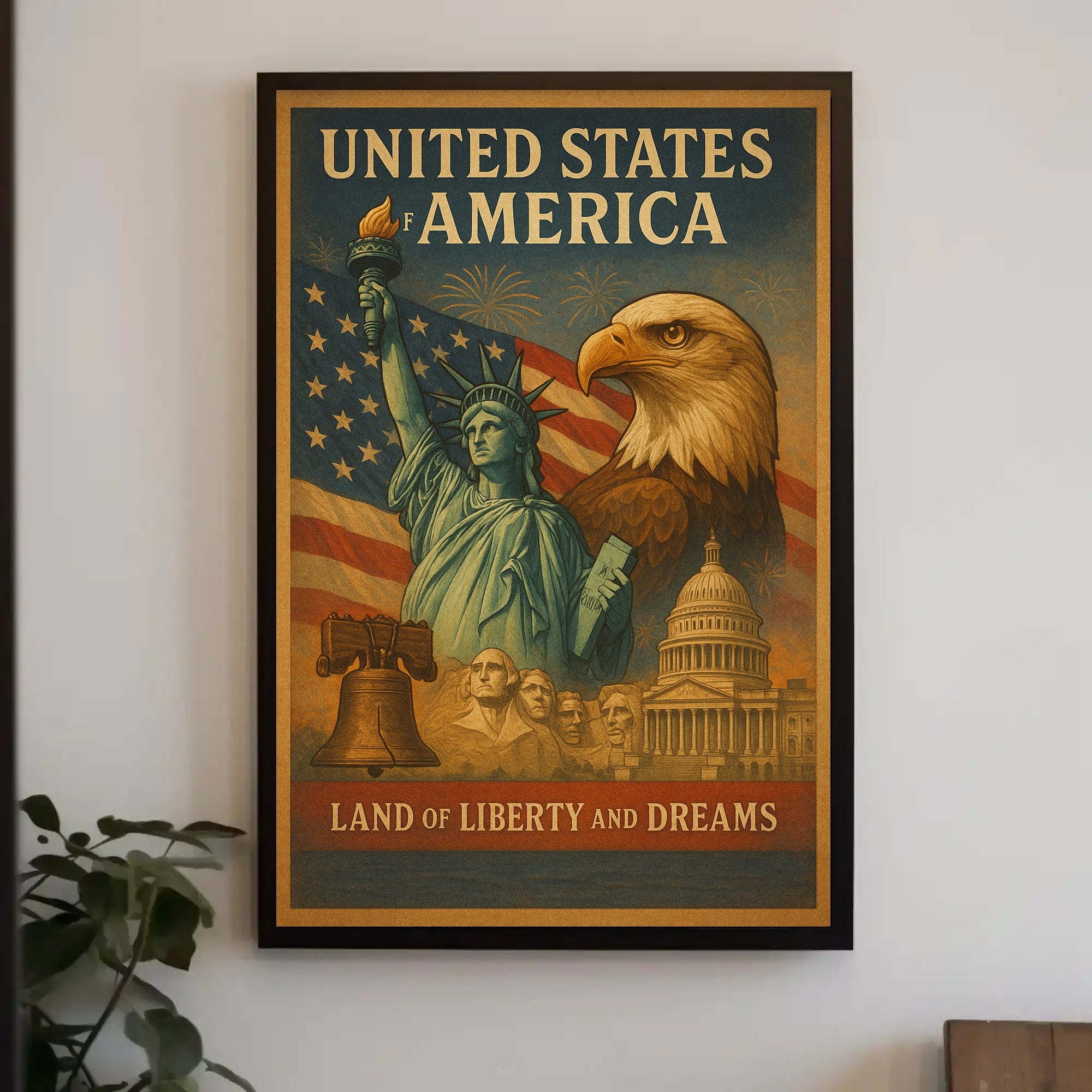 Land of Liberty and Dreams Poster PosterGoat