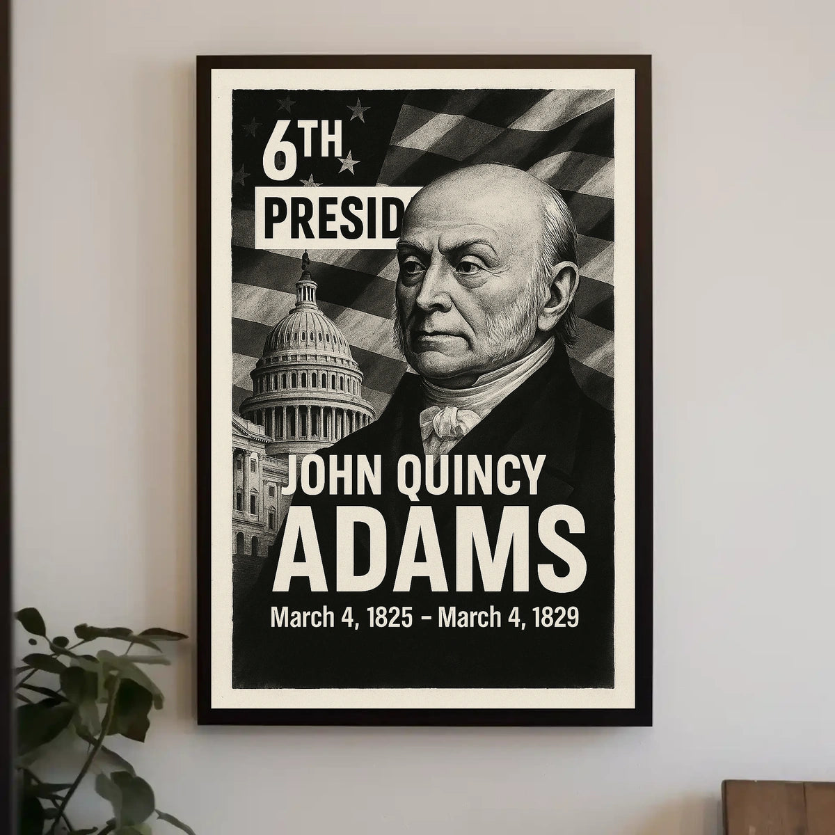 John Quincy Adams 6th President of the United States Digital Montaje Poster