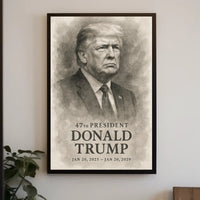 Donald Trump 47th President Iconic Patriotic Portrait Scenic Leadership Bold American Heritage Decor Gift Poster