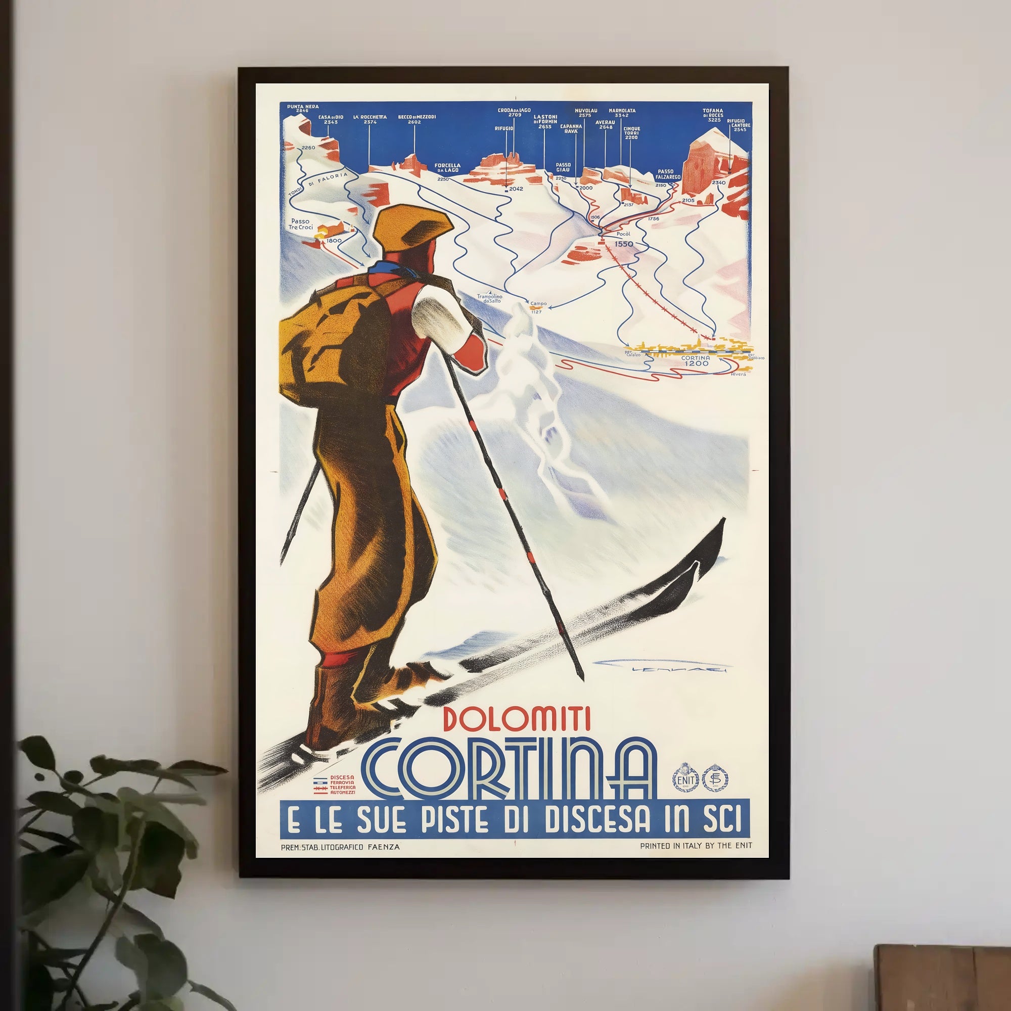Skiing in the Dolomites Poster PosterGoat