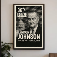 Lyndon B. Johnson 36th President of the United States Digital Montaje Poster