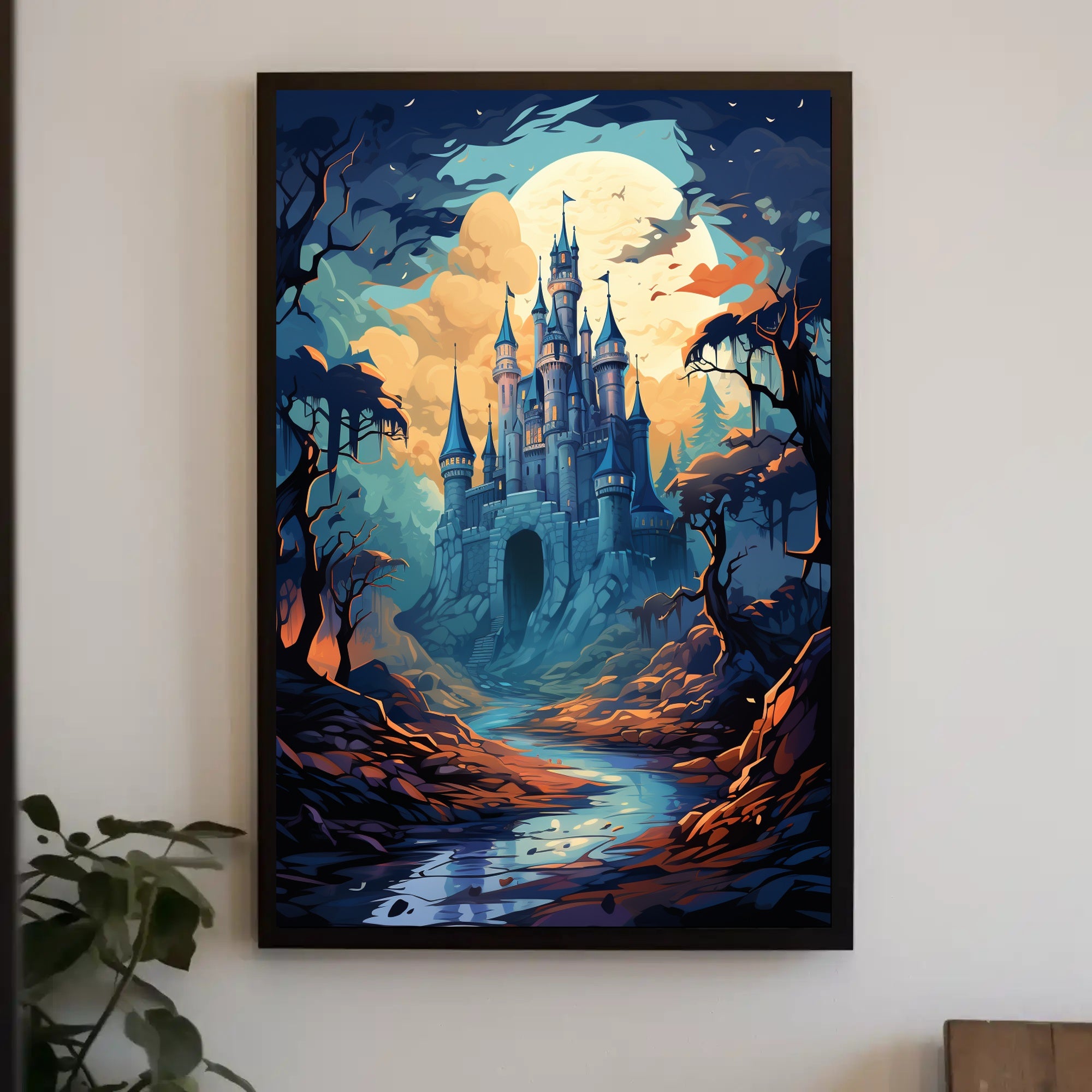 Enchanted Castle Under The Moon Poster