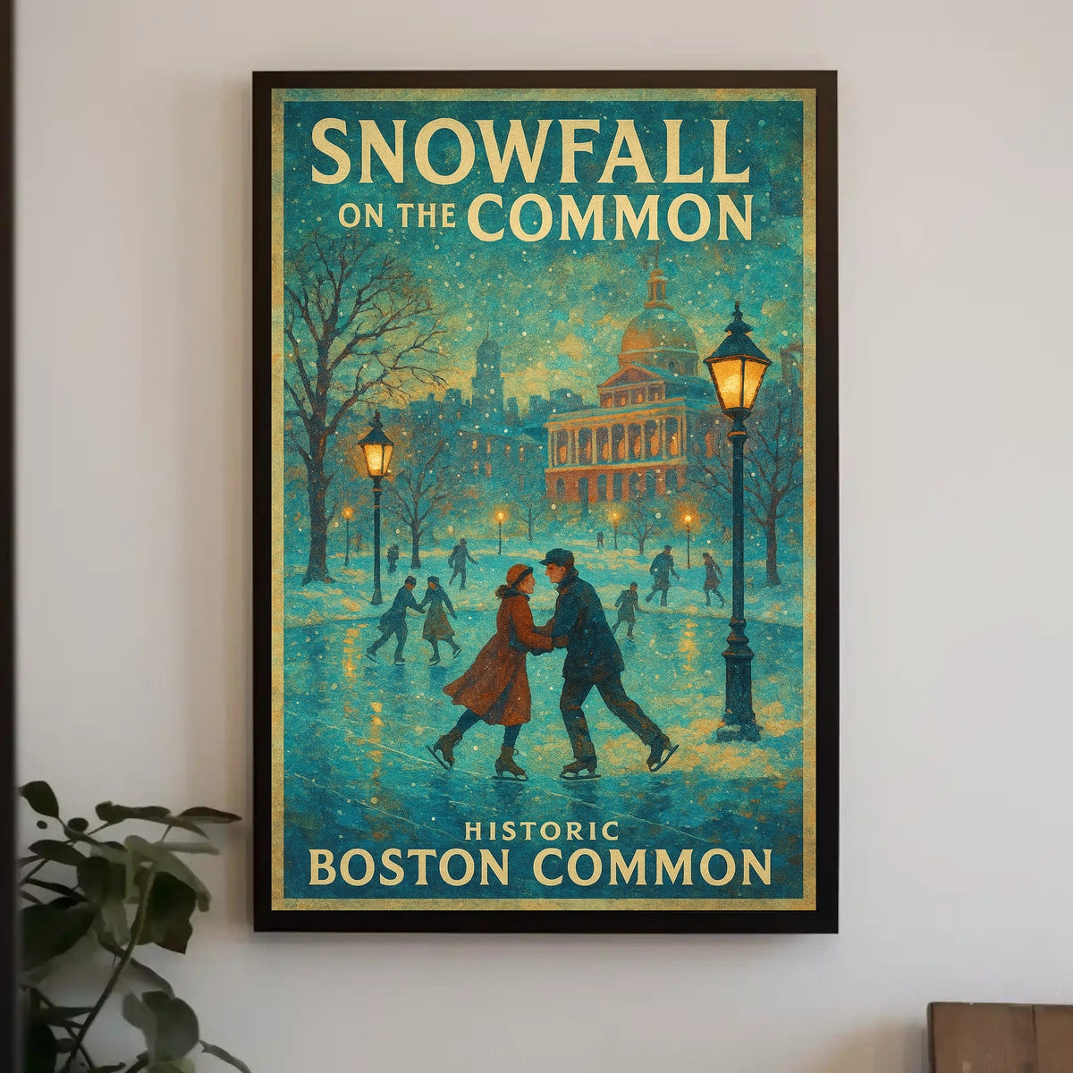 Snowfall on the Common Poster