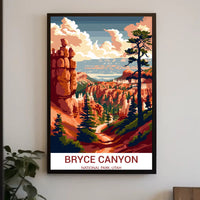 Bryce Canyon Illustrated Print: Stunning National Park Poster