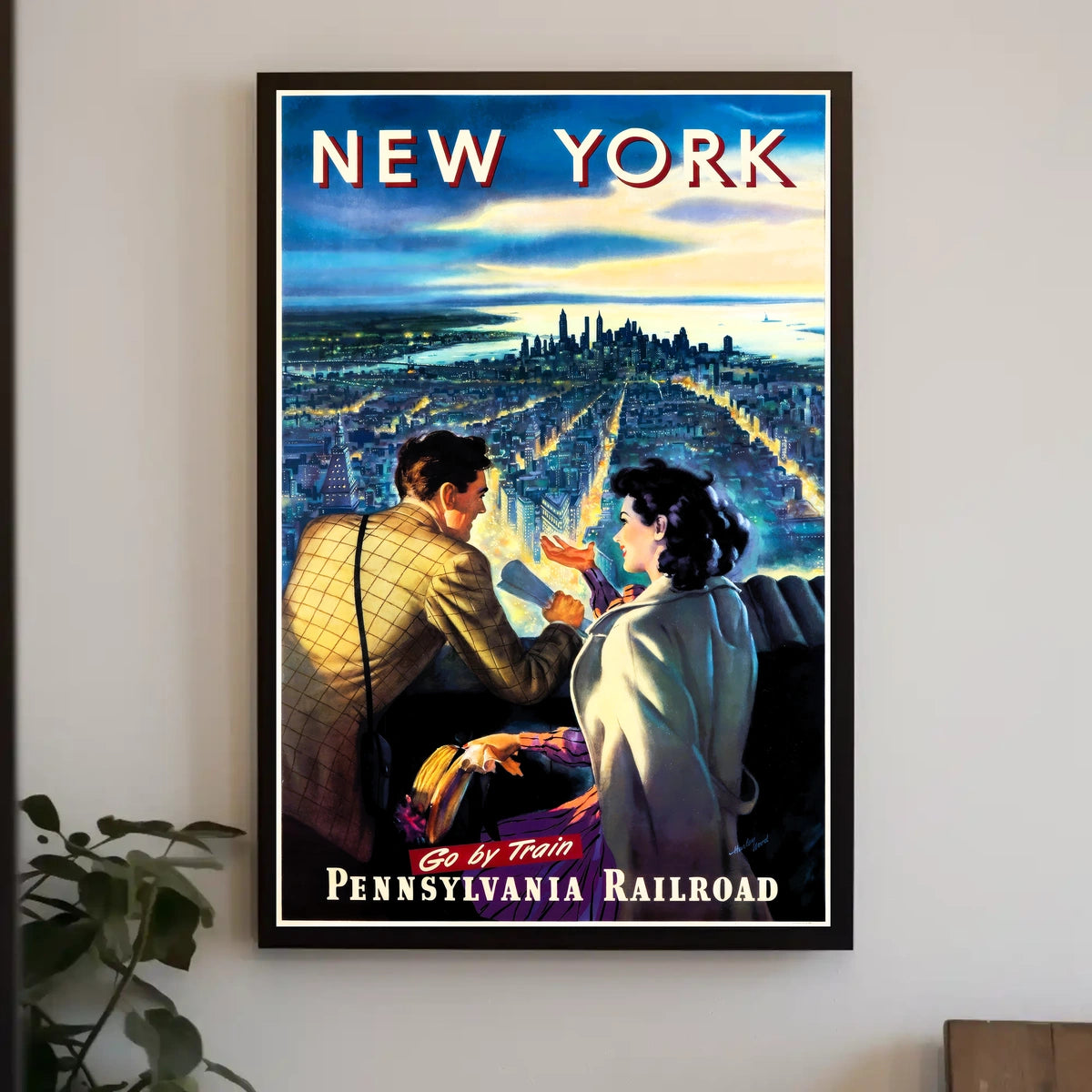 New York City Travel Glamorous Rail Poster Vintage Wall Art