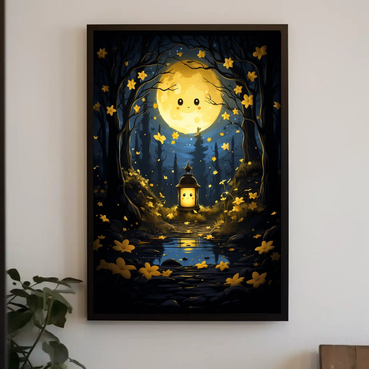 Enchanted Moonlit Forest Poster