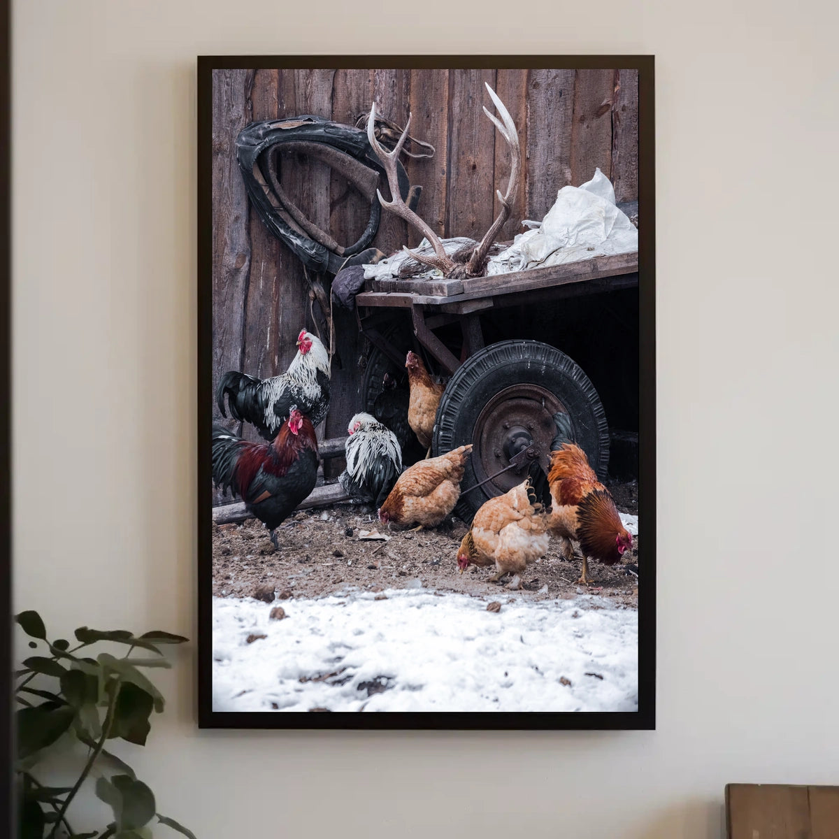 Rustic Farmyard Scene Poster
