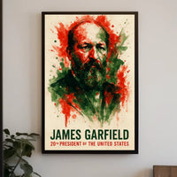 James Garfield Abstract Watercolor Portrait Historical Poster