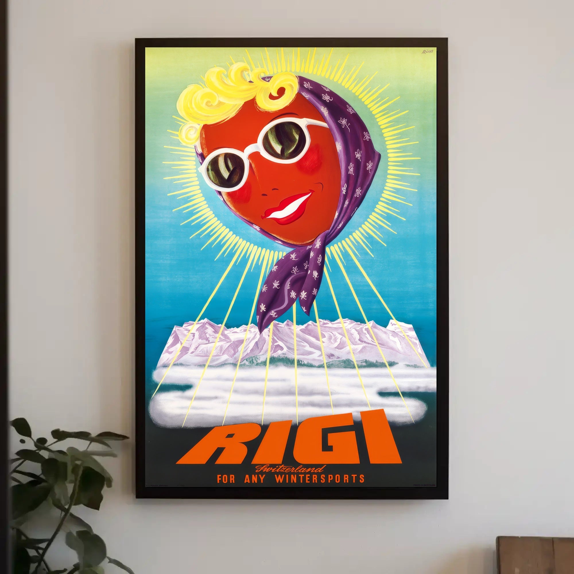 Rigi Switzerland Winter Adventure Retro Travel Poster PosterGoat