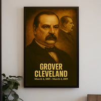 Grover Cleveland Vintage Presidential Poster Analog Film Aesthetic Portrait Wall Art Historical