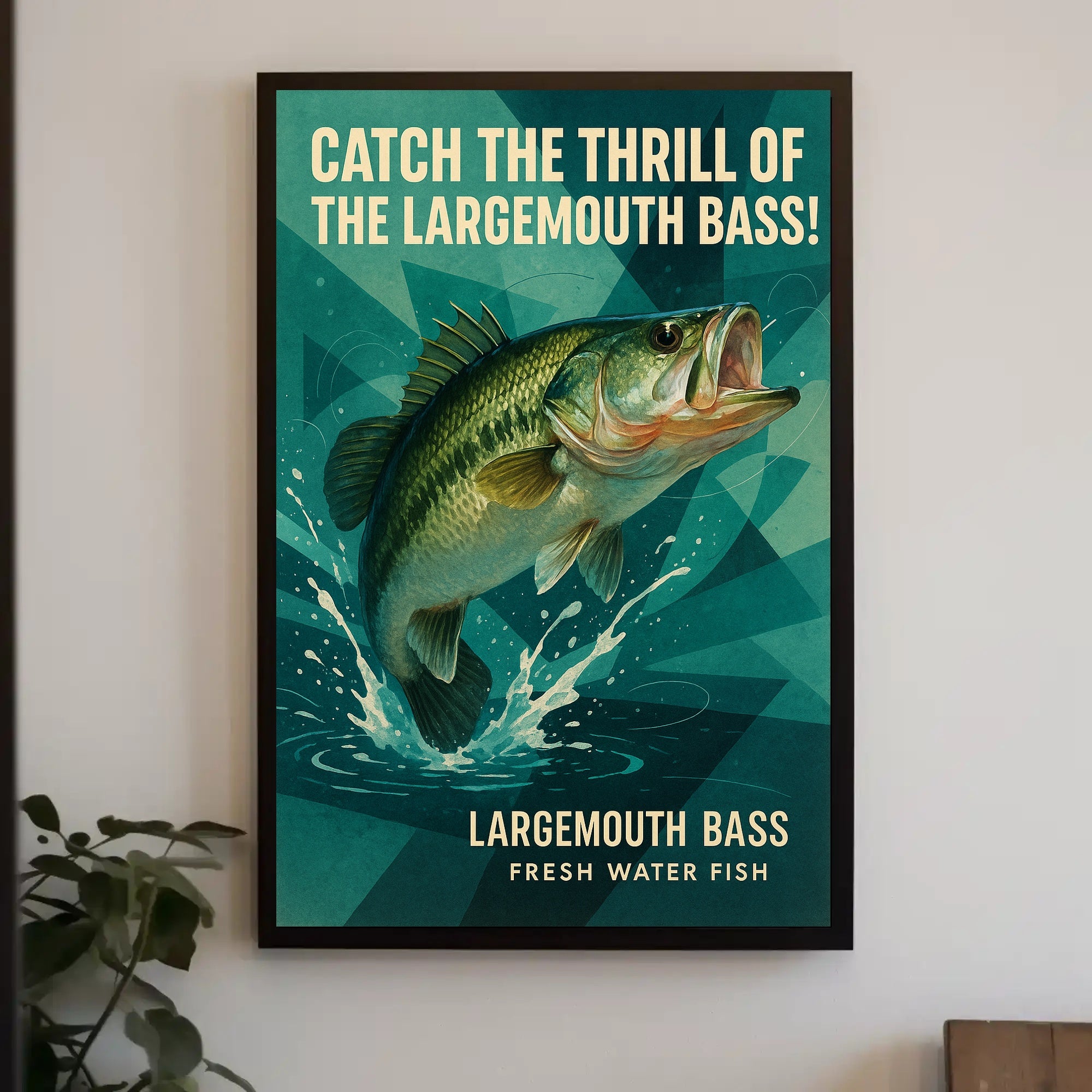 Largemouth Bass Adventure Vintage Fishing Sports Poster