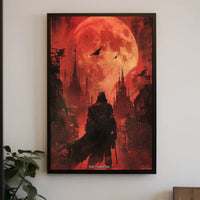 Eerie Urban Moonlit Silhouette - Fantasy or Mythology Poster PosterGoat